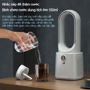 Quạt điều hòa phun sương quạt không cánh Quạt hơi nước tích điện kiêm đèn ngủ nhiều màu sắc cao cấp