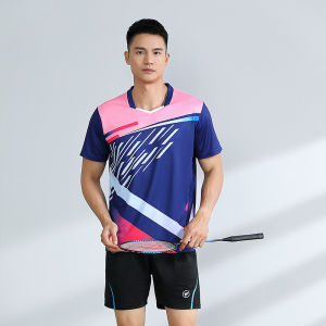 Mens Lightweight Tennis Shirt Badminton T Shirt Table Tennis Jerseys Dry Fit Match Volleyball Clothing Sportswear Uniform
