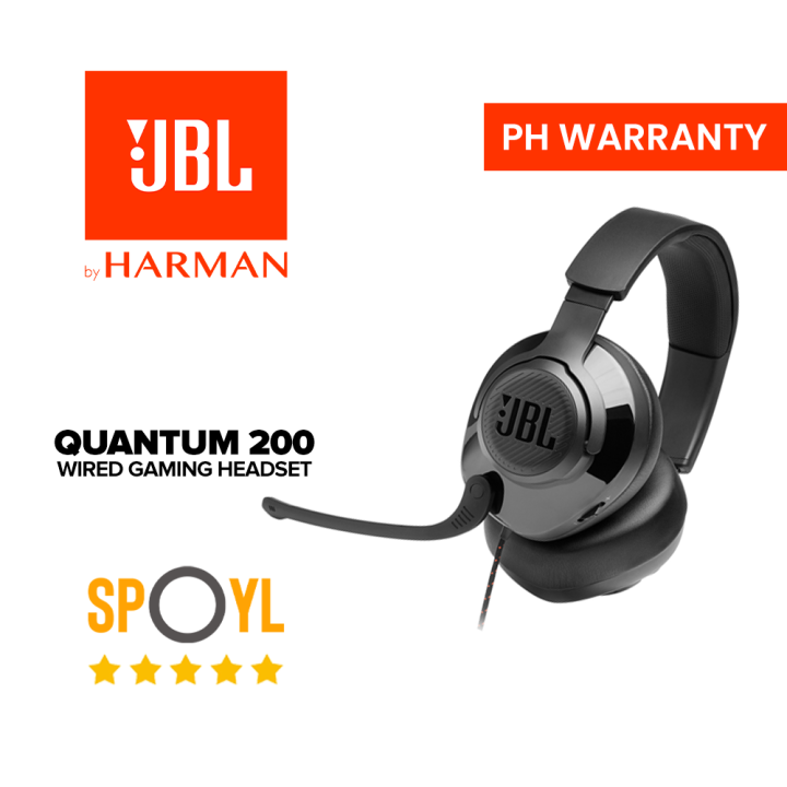 JBL Quantum 200 Wired Gaming Headset with Flipup Mic OvertheEar