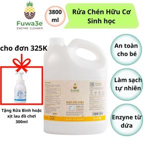 Nước rửa chén sinh học Fuwa3E can 3.8L nước rửa chén hữu cơ an toàn cho da nhạy cảm nước rửa chén bình ti cho em bé - Fuwa3E official store