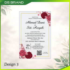 Custom Acrylic Wedding Invitation Card Premium DS Brand M1
