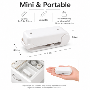 Portable Mini Snack Sealing Machine / Moisture-proof Plastic Bag Sealer / Vacuum Food Sealers