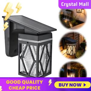 COD [Free Shipping] Solar Wall Lights Outdoor IP65 Waterproof Dusk To Dawn Motion Sensor LED Sconce Lights for Patio Garden Decoration Deck Porch Barn Garage