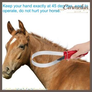 [Carmelun] Horse Shedder Scraper Stainless Steel Horse Sweat Scraper Metal Animal Equine Sweat Scraper Shedder Horse Grooming Brushes Combs