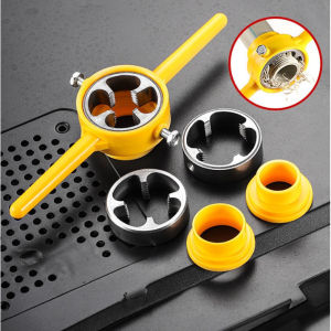 6 Pcs/Set Pvc Thread Maker Yellow tube Threader Tool Set Lastic Durable Screw Die Set tube Threader Hand Tool Screw Tap tube Threader Tool Die Set Thread Maker Pvc Thread Tool Maker tube Round Die Set tube 3 Dies 1/2 "3/4" 1 "