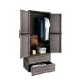 Megabox Wardrobe Cabinet with 2 Drawers, Gray (MG186) – Functional & Modern Storage. 