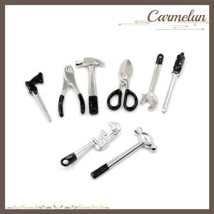 [Carmelun] 8pcs 1:12 Scale Miniature Metal Hand Tools Set Dolls House Accessories
