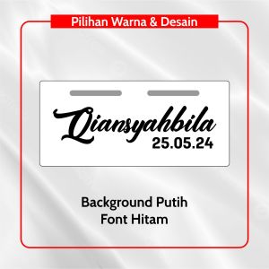 Plat Nama Sepeda Listrik Akrilik Custom Bebas Nama Sendiri Elegant