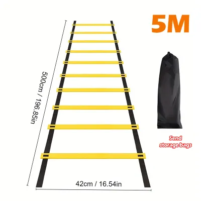 PP 3/4/5/6M Adjustable Agility Training Ladder Thickened braided tape Agility Training Obstacle Rope Fitness Rungs Speed Ladder Soccer Ball Physical Training