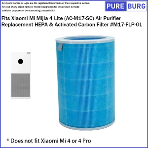 Pureburg - Xiaomi Mi Mijia 4 Lite (ACM17SC) Air Purifier Filter Pengganti HEPA & Filter Karbon Aktif #M17FLPGL