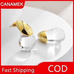 【CANAMEK】 1 cặp trong suốt nhựa nước thả Bông tai đơn giản đa năng thời trang Bông tai cho phụ nữ cô gái cá nhân Bông tai Quà Tặng