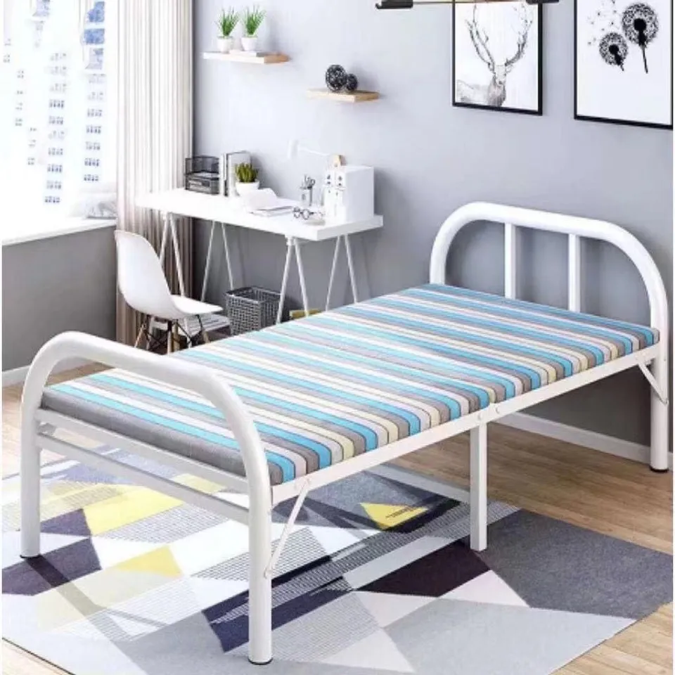 High quality folding bed with foam heavy duty portable bed single foldable  bed na mura folding