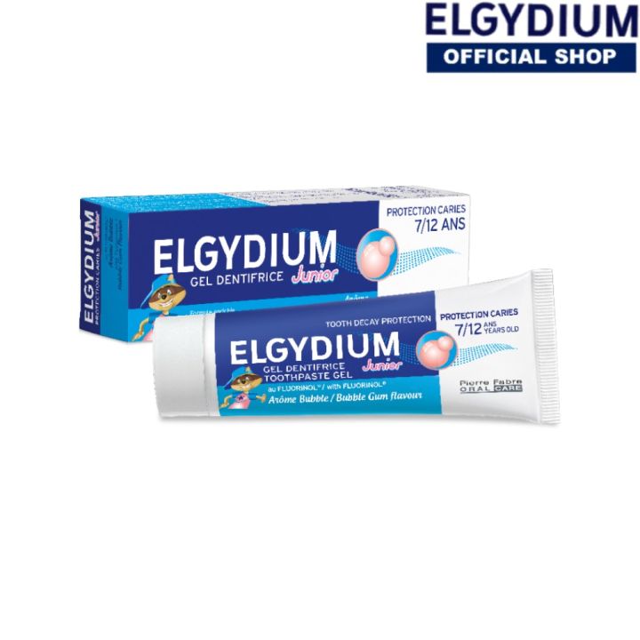 ELGYDIUM JUNIOR BUBBLE GUM Toothpaste 50ml (712 Years) (Buy 2 Tubes