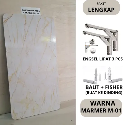 MEJA MINI BAR LIPAT TEMPEL DINDING motif marmer meja cafe coffe shope