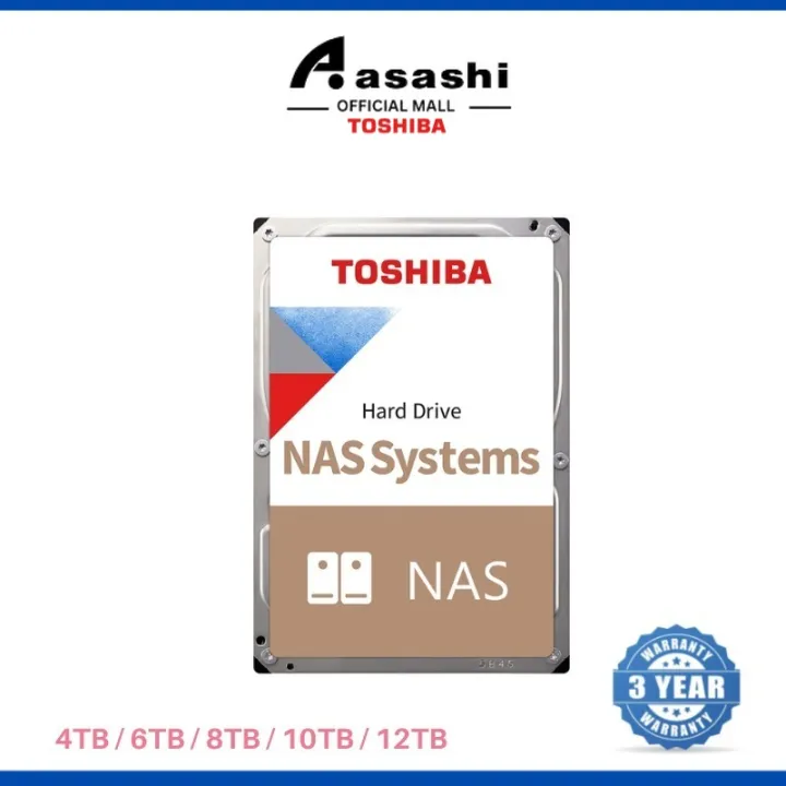 Toshiba 4TB / 6TB / 8TB / 10TB/ 12TB 3.5 SATA 200RPM N300 Internal Hard Disk Drive For NAS