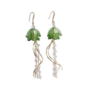 Fashionable Jellyfish Motifs Earrings With Polished Alloy Details Versatile Day To Night Transition Piece