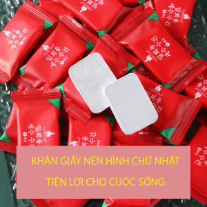 Khăn NénKhăn Giấy Nén Hình Chữ Nhật Dạng Viên Kẹo Hàn Quốc Đa Năng Tiện Lợi - Túi 20 Viên