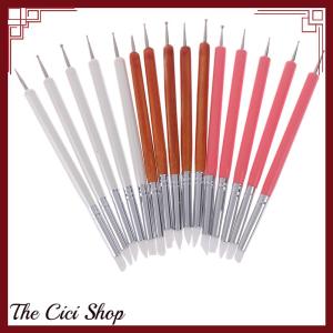 [The Cici Shop] 5pcs Set soft pottery clay tool silicone+stainlestwo head sculpting art tool