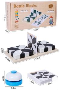 JOYL Two player black and white hidden battle blocks with buzzer and cards