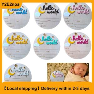 【Local shipping】 Wooden Hello World Newborn Sign Cute Birth Announcement Board Baby Announcement