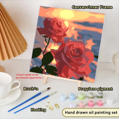 Child painting Paint by Numbers scenery oil painting Decorative hanging picture with frame 装饰画