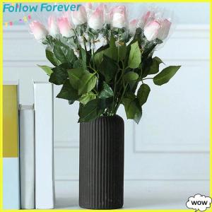 【Follow】【New Arrived】 COD แจกันพลาสติกเหมือนเซรามิกลายทางสำหรับตกแต่งดอกไม้แจกันดอกไม้เล็กๆที่จัดแสดง