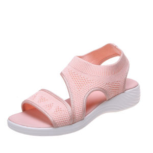 Free Shipping New Plus-Size Solid-Color Slip-On Sandals With A Fish-Mouth Design Elastic Straps And A Wedge Heel For Women