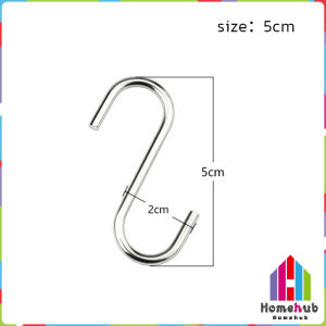 HB Stainless Steel Hooks Metal S-Shaped Multi-Purpose Hooks for Work Shop Home Kitchen Bathroom