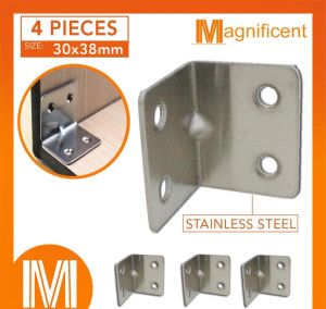 90 Degree Right Angle Medium Thick Bracket Metal Corner Brace 30x38mm (4 pieces)
