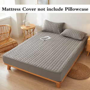 100% Waterproof Quilted Cotton Mattress Cover Mattress Pad Fitted Bed Sheet Mattress Protector Bed Toppers Leaf Design Bed Cover Double/Full/Queen Size Bedsheet