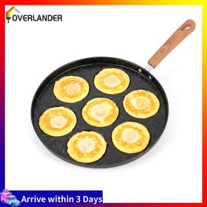 Durable 7-Hole Egg Frying Pan with Nonstick Coating Bright Color for Quick Breakfast Preparation in Modern Kitchen