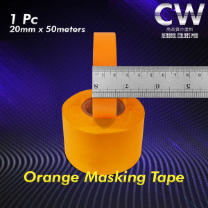 Masking Tape 50 Metres Orange Color For Automotive Painting Nitto Tape Quality / 3M 233+ Tape
