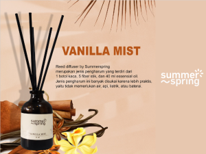 Pengharum Ruangan Reed Diffuser Aromaterapi Tahan Lama Vanilla Kopi Kamar Toilet Kantor Bonus Stik