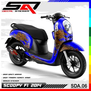 Decal Sticker Custoom Full Body SCOOPY Fi 2014-2016 Decal Stiker Variasi Motor SCOOPY Fi SDA.06