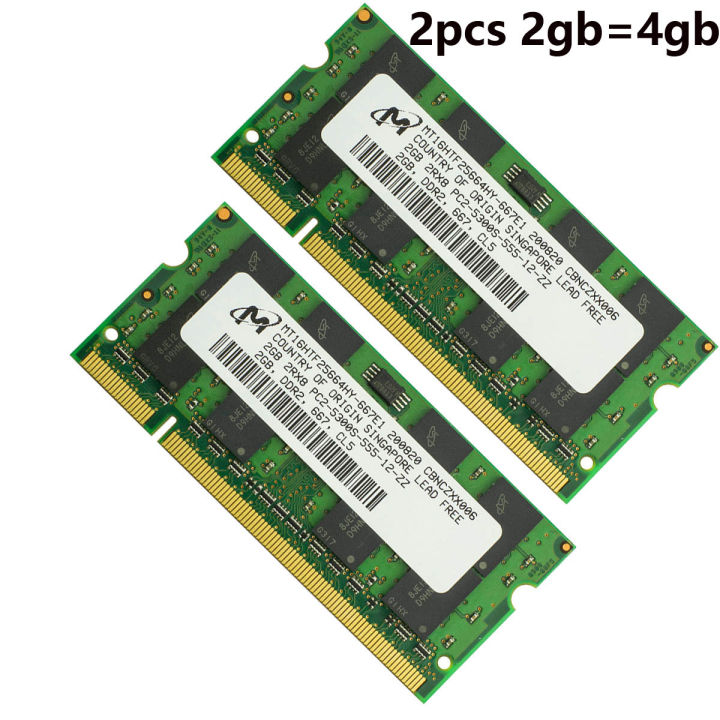 Micron 4GB 2X 2GB DDR2 667 667MHz 2Rx8 PC2-5300s CL5 Non ECC SO-DIMM Laptop  Memory RAM Lazada PH