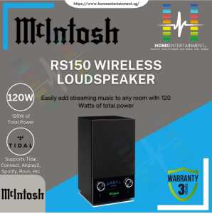 Mcintosh RS150 Wireless Loudspeaker | Easily add streaming music to any room | Supports Tidal Spotify Connect Airplay2 Bluetooth Rooney [3 Years Official Warranty]