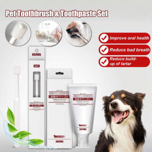 Pet Tooth Cleaning Set Toothbrush Toothpaste Dog Cat Oral Care Dental Calculus Remover Microfiber Brush