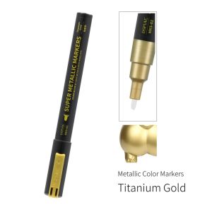 DSPIAE MKS Super Metallic Marker Pens 2.0mm 0.5mm Dual Tips 3 Colors for Scale Model Paint Tool Craft DIY Hobby Tool Chrome silver Titanium gold Champagne gold