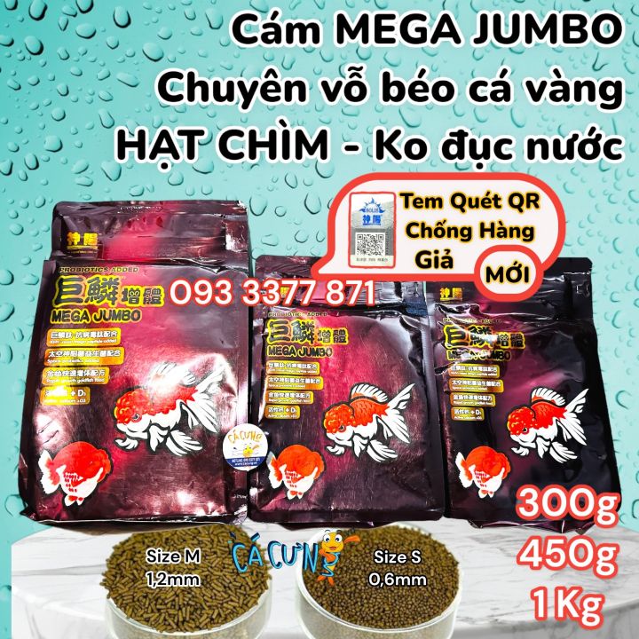 Thức ăn cá Mega Jumbo Cá Vàng | Cám Mega Jumbo Hạt Chìm chuyên vỗ béo ...