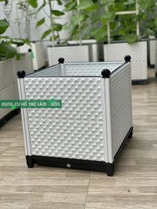 Chậu ghép của Nhật đáy 42*51cm cao 29cm màu trắng chuyên dùng trồng rau ăn lá