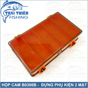 Hộp Đựng Mồi Lure Phụ Kiện B0306B 2 Mặt 13 Ngăn Tiện Lợi Màu Cam