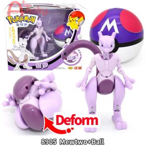Pokemon Toys Set Action Figures Transformation Toy Pikachu/Charizard/Mewtwo/Eevee Kids Transformation Toy Birthday Gift