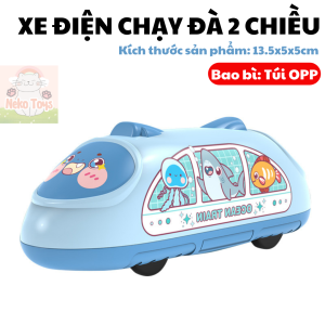 Xe điện đồ chơi chạy đà đồ chơi chạy trớn xe chạy đà cho bé xe điện chạy 2 chiều làm bằng nhựa ABS an toàn cho bé hình ảnh hoạt hình dễ thương