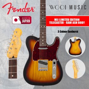 Fender Japan MIJ Limited Edition Telecaster Electric Guitar with Raw Ash Body & Rosewood Fingerboard - 3 Colour SB