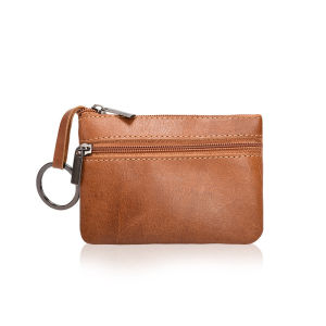 Top Layer Cowhide Mini Change Moneybag Genuine Leather Zipper Handmade Retro Small Coin Bag Simplicity Coins Holders Pouches slim Wallet