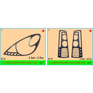 PROMO!! AVANZA 2004 2005 2006 2007 PAKET GARNISH GARNIS LAMPU DEPAN DAN BELAKANG HITAM DOFF PREMIUM