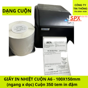 Giấy in đơn hàng TMĐT in tem nhiệt 100x150 mm - A6 350TEM/CUỘN