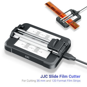 JJC Negative Slide Film Cutter for 35mm 120 Format Film Strip 35mm Film Trimmer with 11-Level Brightness Adjustable Backlight