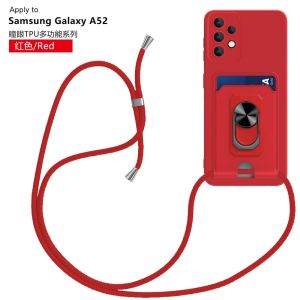 สำหรับ Samsung Galaxy A13 A33 A23 A53 A73 A32 A52 A52S 4G 5G แหวนวงเล็บช่องใส่การ์ดซิลิโคน TPU กันกระแทกป้องกันผู้ถือกรณี