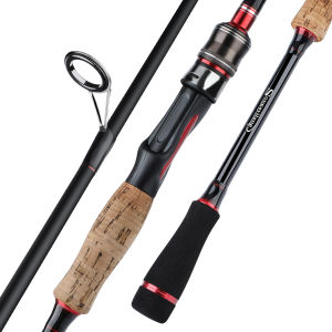 Sougayilang 1.8m/2.1m Fishing Rod with Two Tips M and ML Spinning/ Casting 2 Section Fishing Pole with Cork and EVA Handle for Fishing Rod Outdoor Tackle.